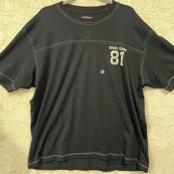 NEW GUESS ORIGINALS Oversized Fit Black Streetwear Casual T-shirt Men’s XL - Picture 2 of 6